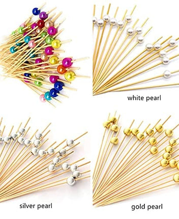 Kali Dreams Fancy Cocktail Picks Handmade Bamboo Toothpicks 4.7 Multicolor Party Supplies Total 200 Counts (4-Pack Mix)
