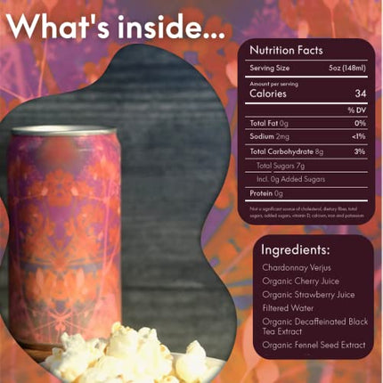 Kally Non Alcoholic Drinks - Made with Verjus, Fruit, and Botanicals - Sip & Savor Non Alcoholic Drinks, No Artificial Flavors & No Added Sugar, 6-Pack of 8 fl oz Cans (Berry Fennel)