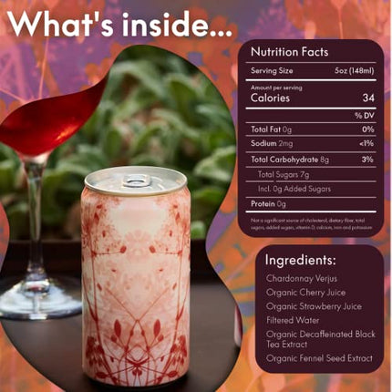 Kally Non Alcoholic Drinks - Made with Verjus, Fruit, and Botanicals - Sip & Savor Non Alcoholic Drinks, No Artificial Flavors & No Added Sugar, 6-Pack of 8 fl oz Cans (Berry Fennel Spritz)
