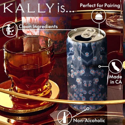 Kally Non Alcoholic Drinks - Made with Verjus, Fruit, and Botanicals - Sip & Savor Non Alcoholic Drinks, No Artificial Flavors & No Added Sugar, 6-Pack of 8 fl oz Cans (Vanilla Smoke)