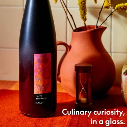 Kally Non Alcoholic Drinks - Made with Verjus, Fruit, and Botanicals - Sip & Savor Non Alcoholic Drinks, No Artificial Flavors & No Added Sugar, 750ml Bottle (Berry Fennel)