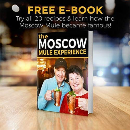 Kamojo Moscow Mule Copper Mugs - Embossed Set of 2 Pure Copper Cups -2 Straws/Stir Sticks -20 Recipe E-book Exclusive