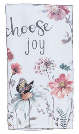 Kay Dee Designs Kitchen Towel Set (2 pc) - Choose Joy and Live Simply - Terry Hand Towels,White