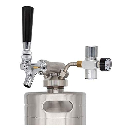 Keg Smiths 128 oz Portable Draft Keg System | CO2 Regulated | Stainless Steel Keg | 8 Pint | Mini Keg Draft System