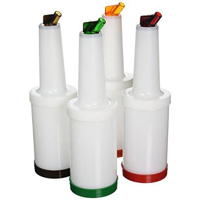 KegWorks Flow-N-Stow Bar Fruit Juice Containers (Set of 4), 1 quart, White