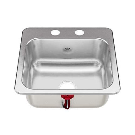 KINDRED Stainless Steel, Essentials All-in-One Kit 15 x 6-inch Deep Drop-in Bar or Utility Sink in Satin, FBFS602NKIT, Size