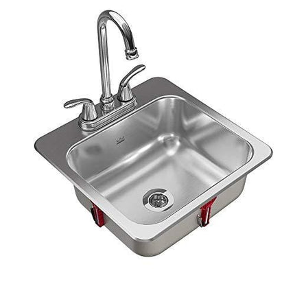 KINDRED Stainless Steel, Essentials All-in-One Kit 15 x 6-inch Deep Drop-in Bar or Utility Sink in Satin, FBFS602NKIT, Size