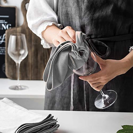 Microfiber Polishing Cloth Lint Free Cloth Polishing Rags for Wine Glasses Window Dishes Car Stainless Steel Appliances Mirrors Screens Camera Lenses etc 12Inch x 12Inch Gray 6Pack