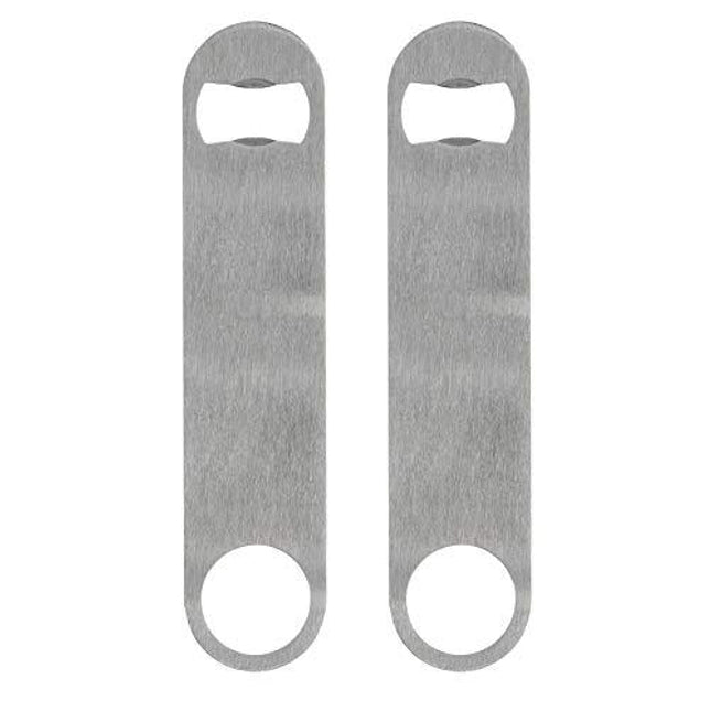 KISEER Heavy Duty Stainless Steel Flat Bottle Opener, 2 Pack Beer Bottle Opener for Kitchen, Bar or Restaurant