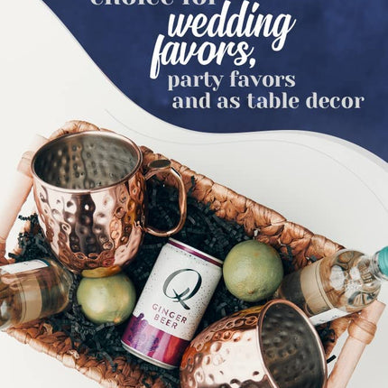 Kitchen Science Moscow Mule Mugs Set of 6| Food Safe | High Grade Stainless Steel Mugs With Pure Copper Plating | Brass Handles With Thumb Rest |19 Oz | Large Size