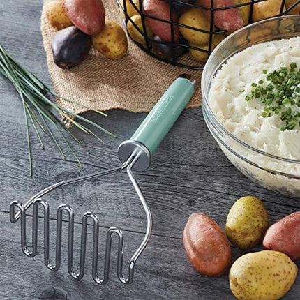 KitchenAid Gourmet Stainless Steel Wire Masher, 10.24-Inch, Aqua Sky