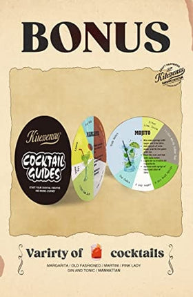 KITESSENSU Cobbler Cocktail Shaker - 24oz Martini Shaker with Strainer - Premium 18/8 Stainless Stee Drink Mixing Shaker with Recipes Booklet - Silver