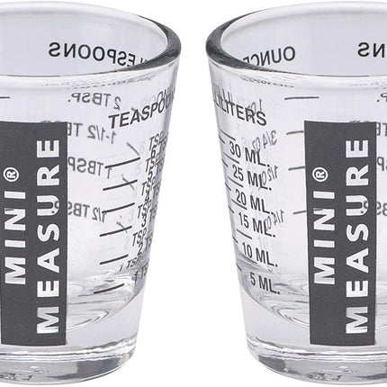Kolder 20-Incremental Measurements Multi-Purpose Liquid and Dry Measuring Shot Glass, Black