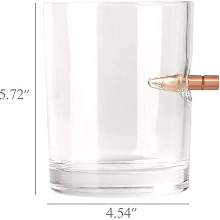 Whiskey Glasses, Kollea Bullet Whiskey Glasses Set of 2 .308 Bullet Glasses, Old Fashioned Whiskey Glass Set Whiskey Gift Idea for Men for Whisky, Scotch, Bourbon - 10 Oz