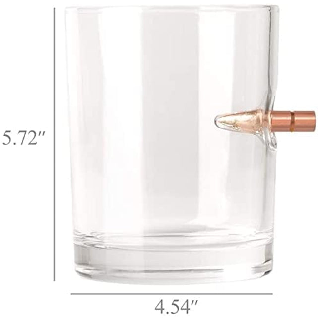 Whiskey Glasses, Kollea Bullet Whiskey Glasses Set of 2 .308 Bullet Glasses, Old Fashioned Whiskey Glass Set Whiskey Gift Idea for Men for Whisky, Scotch, Bourbon - 10 Oz