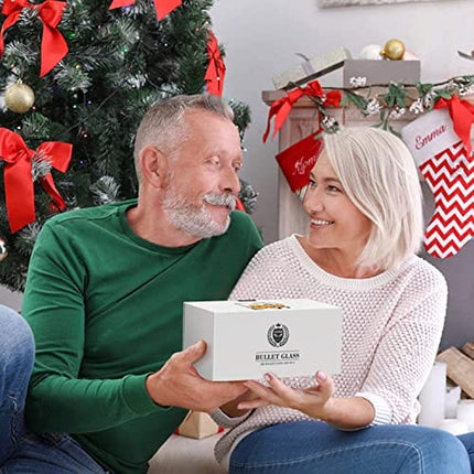 Whiskey Glasses, Kollea Bullet Whiskey Glasses Set of 2 .308 Bullet Glasses, Old Fashioned Whiskey Glass Set Whiskey Gift Idea for Men for Whisky, Scotch, Bourbon - 10 Oz