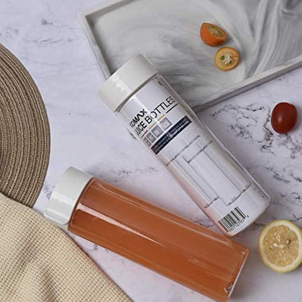 Advanced Mixology Juice Bottles 18.5-oz | Set-of-6 Reusable Juice & Smoothie Bottles | Premium BPA-Free Plastic, Shatterproof, Leakproof, Freezer & Dishwasher Safe | Wide Mouth Juice & Smoothie Containers