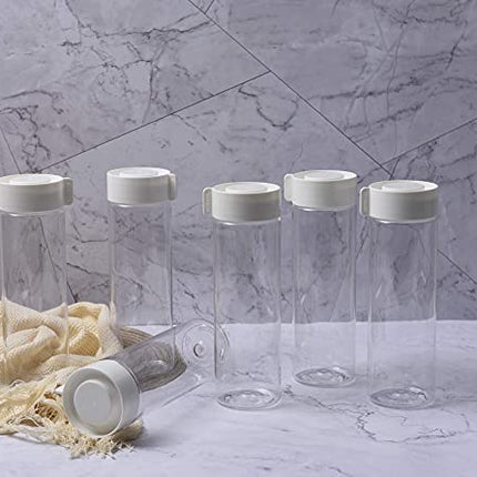 Advanced Mixology Juice Bottles 18.5-oz | Set-of-6 Reusable Juice & Smoothie Bottles | Premium BPA-Free Plastic, Shatterproof, Leakproof, Freezer & Dishwasher Safe | Wide Mouth Juice & Smoothie Containers