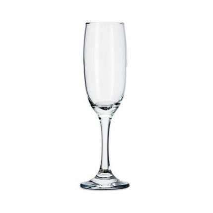 KooK Premium Clear Glass Champagne Flutes, Thin Stem, 7 ounce (12)