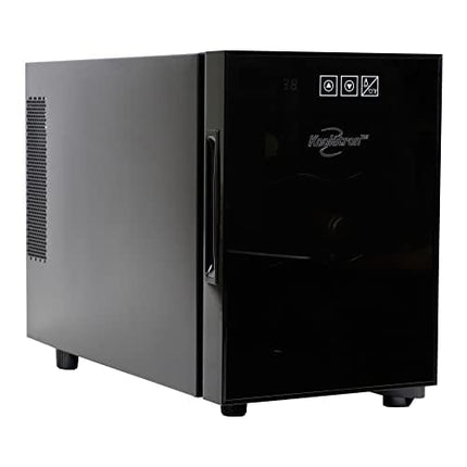 Koolatron 6 Bottle Wine Cooler, Black, Thermoelectric Wine Fridge, 0.65 cu. ft. (16L), Freestanding Wine Cellar, Red, White and Sparkling Wine Storage for Small Kitchen, Apartment, Condo, RV