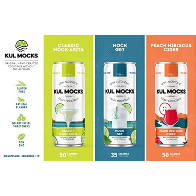 KUL MOCKS - Craft Mocktails | All the Experience, Without the Alcohol | Ready-to-Drink Zero Proof Cocktails | 0.00% ABV | Award Winning | Adventure Collection - Variety Pack (6pk)