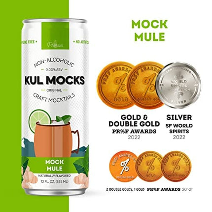 KUL MOCKS - Craft Mocktails | All the Experience, Without the Alcohol | Ready-to-Drink Zero Proof Cocktails | 0.00% ABV | Award Winning | Party Box - Variety Pack (6pk)
