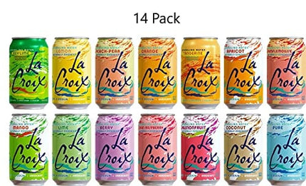 La Croix Sparkling Water - All Flavor Variety Pack, 14 Flavors (Sampler), 12 Oz Cans, Flavored Seltzer Drinking Water Beverage Naturally Essenced | Pack of 14