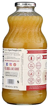 Lakewood Pure Pineapple, Fresh Pressed, 32 Fl Oz (Pack of 6)