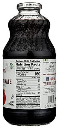 Lakewood PURE Pomegranate Juice, 32 Fl Oz (Pack of 6)