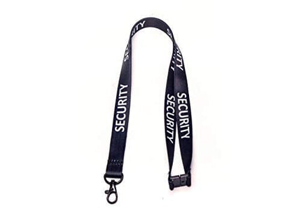 Security Lanyard with Safety Breakaway and Metal Clasp - ID Holder for Officer Bouncer Guard Staff Men Women - ID Badge Holder for Campus Event Concert Party Birthday (Black 1 Lanyard)
