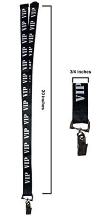 VIP Lanyard w/ Safety Breakaway, Plastic Card Holder and Card Pass - ID Holder for Backstage Concert Event Party Birthday Gaming Ticket - ID Badge Holder for Men Women (Black 10 Lanyards)