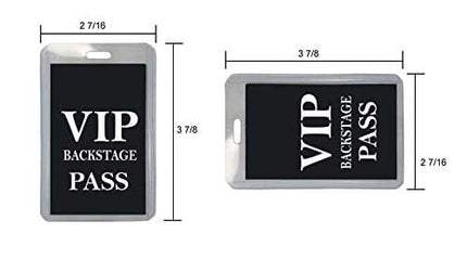VIP Lanyard w/ Safety Breakaway, Plastic Card Holder and Card Pass - ID Holder for Backstage Concert Event Party Birthday Gaming Ticket - ID Badge Holder for Men Women (Black 10 Lanyards)