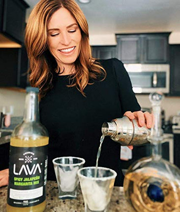 LAVA All Natural San Marzano Bloody Mary Mix Craft Cocktail Mixer & Premium Spicy Jalapeño Margarita Mix by LAVA Craft Cocktail Co., Low Calorie, Lots of Flavor and Ready to Use, 1-Liter (33.8oz) Glas