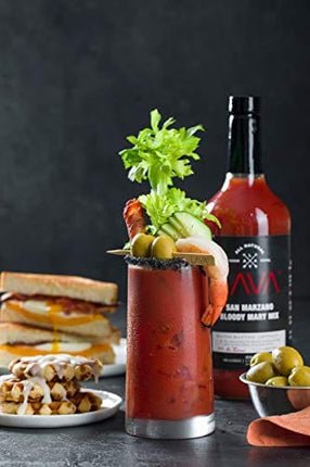 LAVA Premium Bloody Mary Mix; Italian San Marzano Tomatoes, No Artificial Sweeteners, Vegan, Ready to Use, No Added Sugar, 1-Liter (33.8oz) Glass