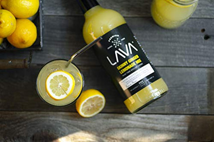 LAVA Premium Skinny Ginger Lemonade Vodka Cocktail Mix made with Sicilian Lemon Juice, Candied Ginger Puree (Skinny Ginger Lemonade Mixer, 1 Bottle (33.8 Ounces))