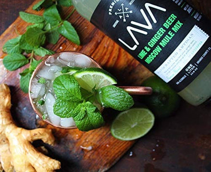 LAVA Premium Spicy Jalapeño Margarita Mix & Spicy Moscow Mule Mix by LAVA Craft Cocktail Co., Lots of Flavor and Ready to Use, 1-Liter (33.8oz) Glass Bottles