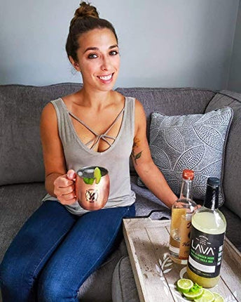 LAVA Premium Spicy Moscow Mule Mix & Skinny Margarita Mix by LAVA Craft Cocktail Co., Lots of Flavor and Ready to Use, 1-Liter (33.8oz) Glass Bottles