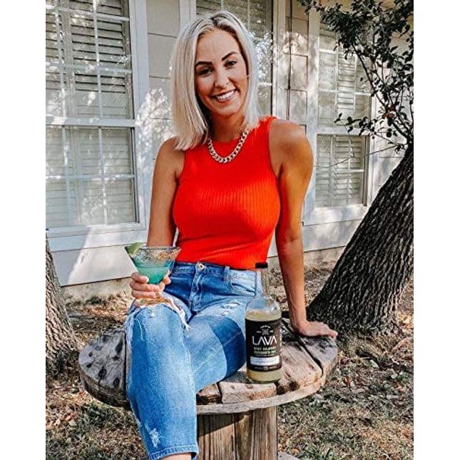 LAVA Premium Spicy Watermelon Habanero Margarita Mix & Spicy Jalapeño Margarita Mix by LAVA Craft Cocktail Co., Lots of Flavor and Ready to Use, 1-Liter (33.8oz) Glass Bottles