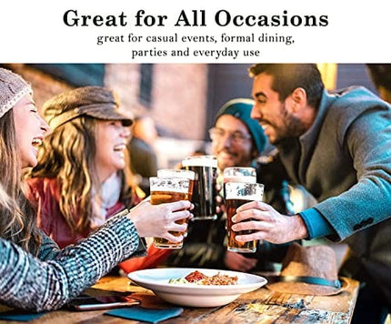 Attractive Kiddush Cup Glasses Clear Heavy Base Tall Bar Glass - Set of 10 Drinking Glasses for Water, Juice, Beer, Wine, and Cocktails 17 Ounces