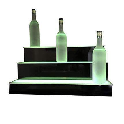 24" 3 Step Lighted Liquor Bottle Display Shelf with LED Color Changing Lights Ships Next Business Day IF Ordered Before 10AM