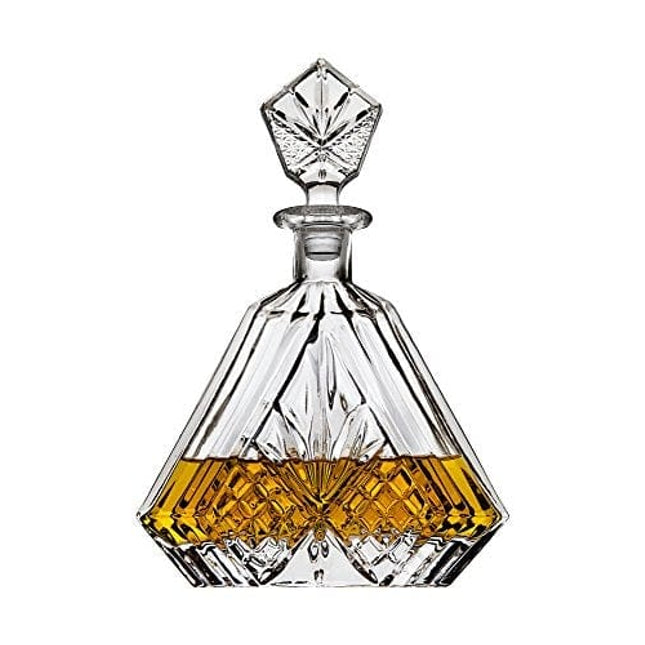 Whiskey Decanter for Liquor Scotch Bourbon or Wine, Irish cut Triangular - 750ml