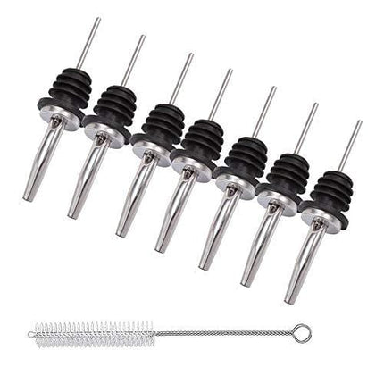 Pour Sspouts for Liquor Bottles, Stainless Steel Bottle Pourer - Wine Tapered Spout Pack of 7