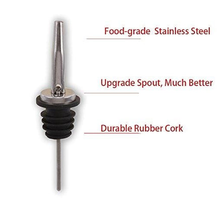 Pour Sspouts for Liquor Bottles, Stainless Steel Bottle Pourer - Wine Tapered Spout Pack of 7