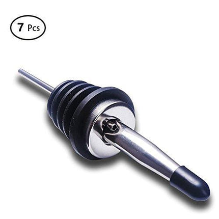 Pour Sspouts for Liquor Bottles, Stainless Steel Bottle Pourer - Wine Tapered Spout Pack of 7