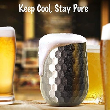 Vacuum Insulated Wine Tumbler with Sliding Lid - Stainless Steel Wine Glass Tumbler Coffee Mug 12 oz, Spill Proof, Travel Friendly for Champagne, Cocktail, Beer and More, 1 Pack