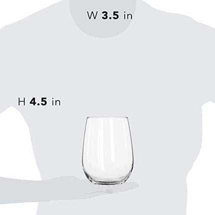 Libbey Stemless Wine Party Glasses (Set of 12), 16.75-Ounce Red Wine and 17-Ounce White Wine