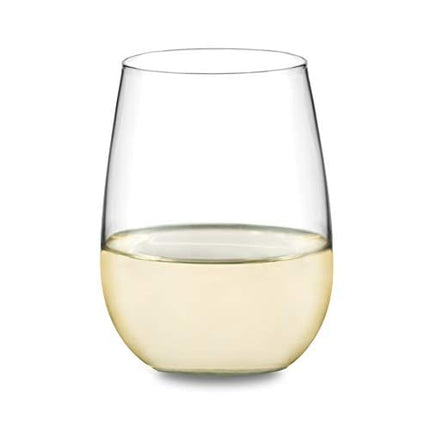 Libbey Stemless Wine Party Glasses (Set of 12), 16.75-Ounce Red Wine and 17-Ounce White Wine