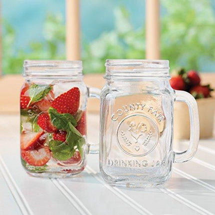 Libbey County Fair Glass Drinking Jars, Set of 12