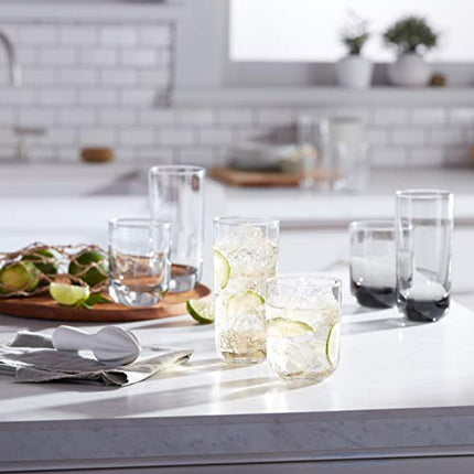 Libbey Polaris 16-Piece Tumbler and Rocks Glass Set, Clear