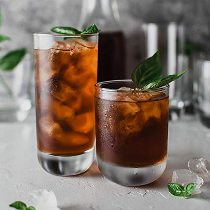 Libbey Polaris 16-Piece Tumbler and Rocks Glass Set, Clear